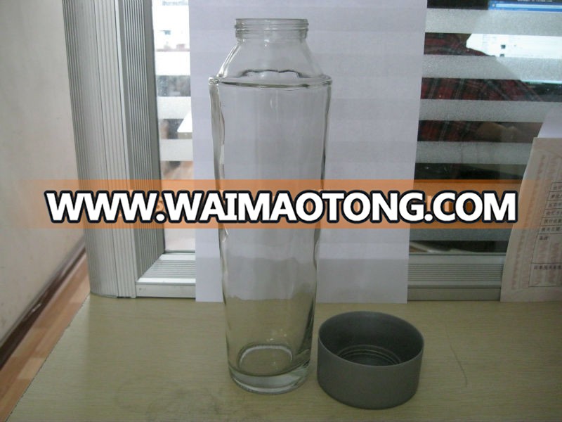 750ml wholesale voss glass water bottle with lid made in china