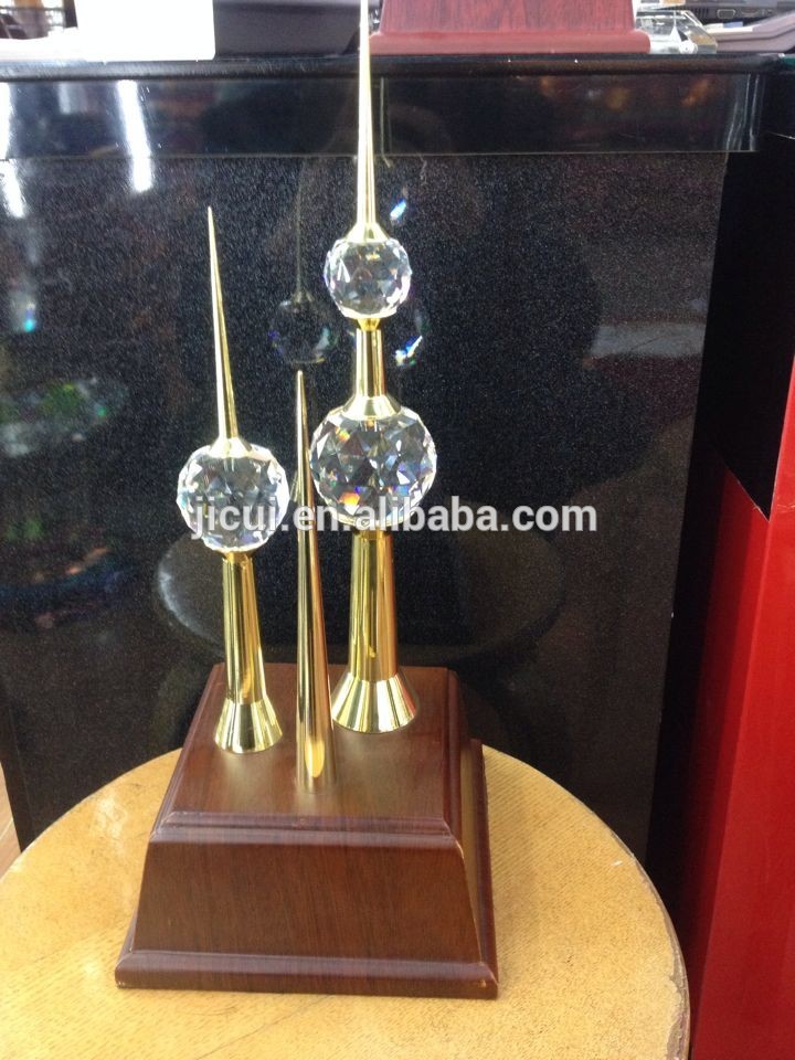 Hight Quality Crystal 24k Kuwait tower model for souvenir gift JC-05