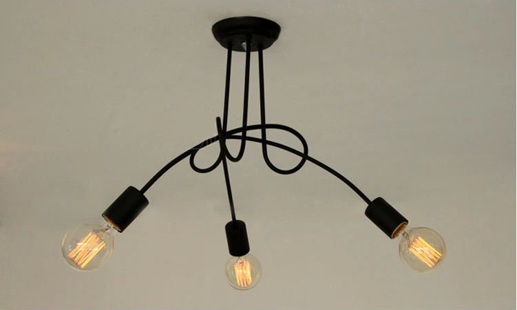 Iron Ceiling Lamp Black White Red