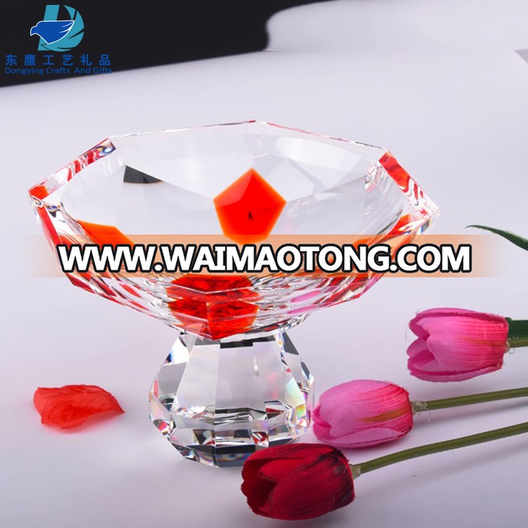 2019 New Design Sparkling Clear Crystal Glass Fruit Plate