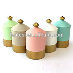 Aroma luxury candle jars ceramic jar with lid for customized fragrance soy candle