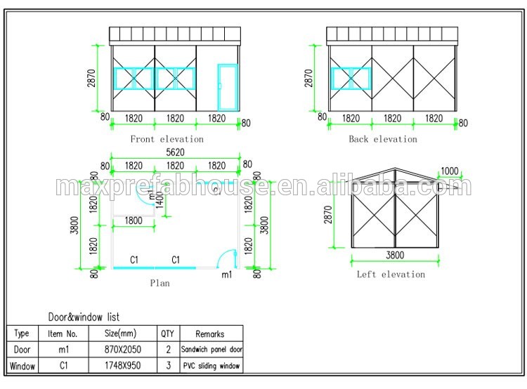 light steel frame work camp prefab house building plans K353R