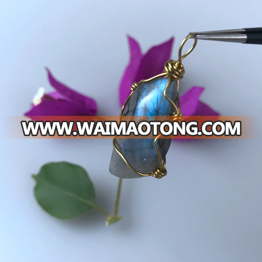 Hot handmade pendant labradorite stone pendant