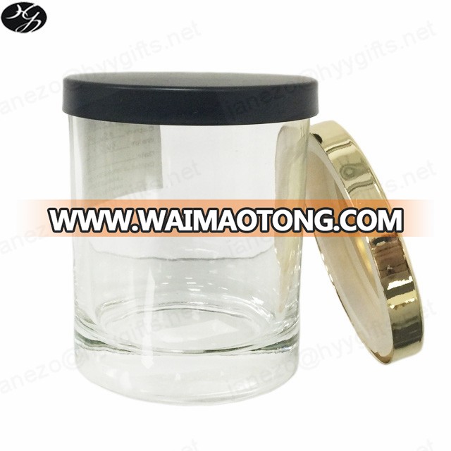 Black metal lids for glass candle jars