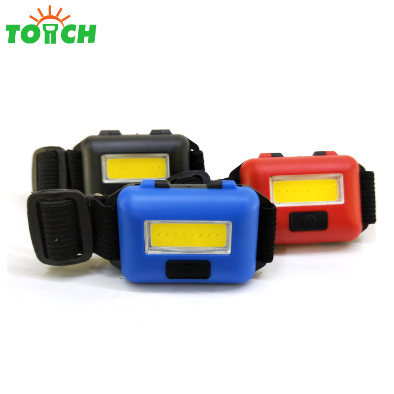 cheap mini cob headlight ABS plastic small led headlamp for camping