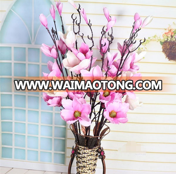 Wholesale silk artificial magnolia flower for wedding decoration