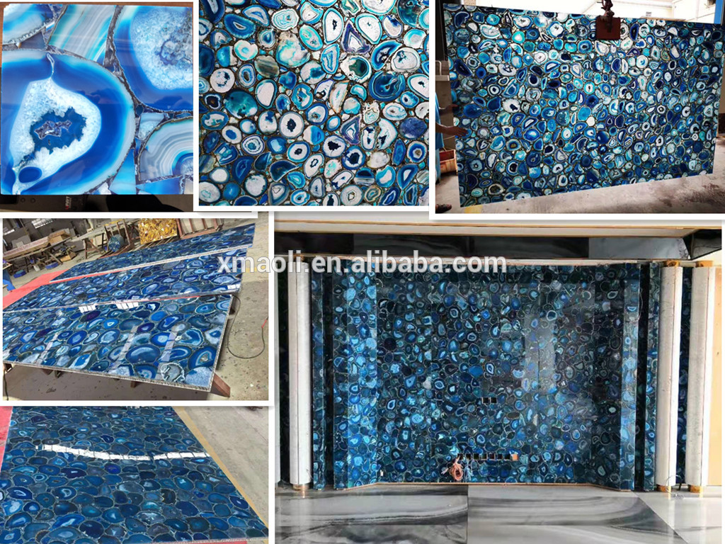 Blue onyx agate stone, Blue agate stone slab