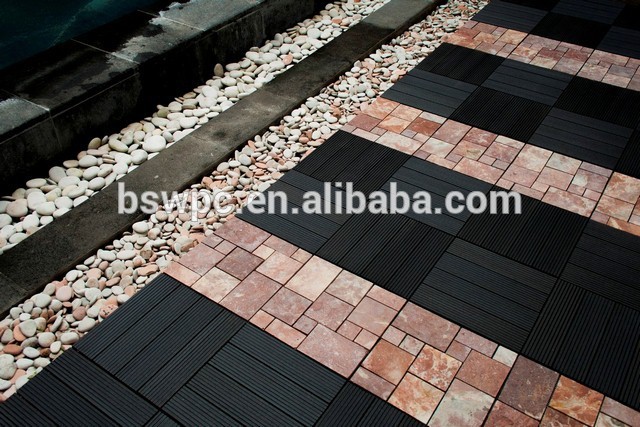 300*300mm wpc interlocking plastic decking tiles