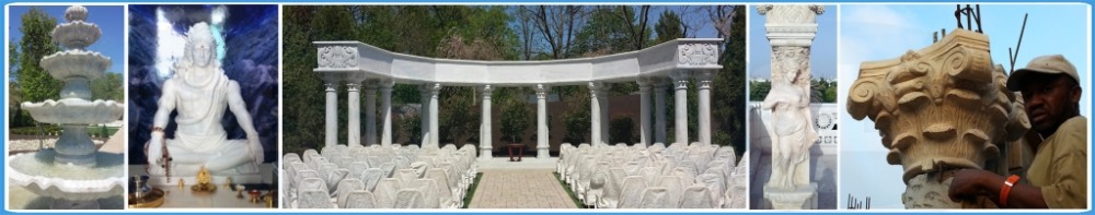 hand carved natural marble decorative column caps