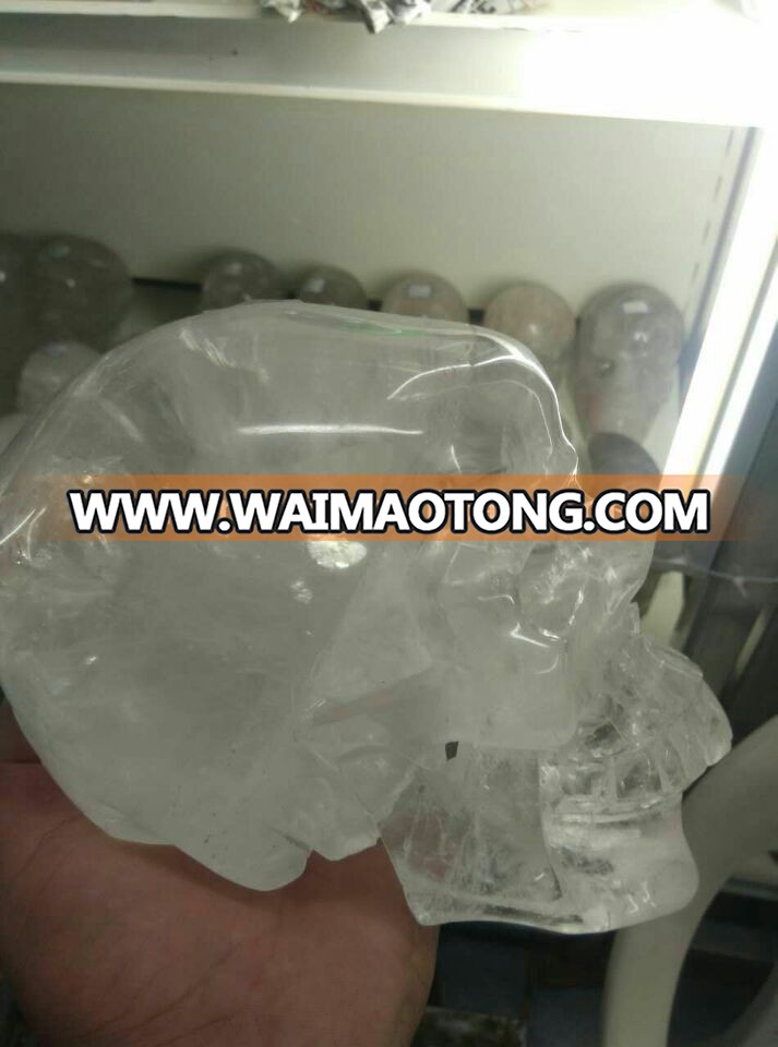 Hot wholesale healing clear quartz crystal gemstone human skulls