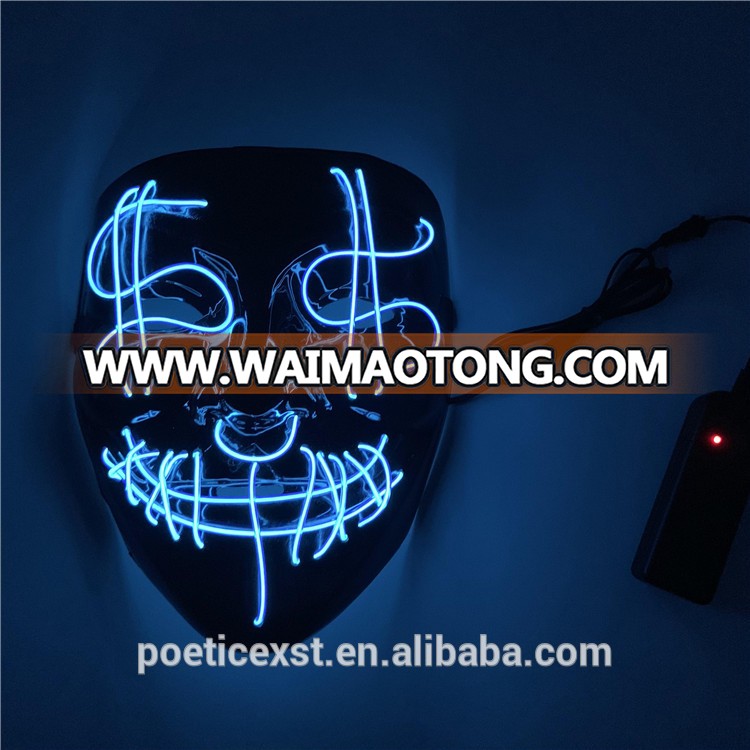 PoeticExst Halloween Flashing Led Face Mask For Party,Funning EL Wire Mask,Led Mask Party