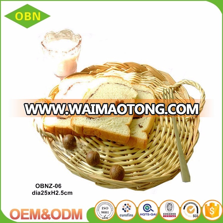 Wholesale Eco - friendly Handmade Durable Brown Wicker Bread Fruit Basket with Cover