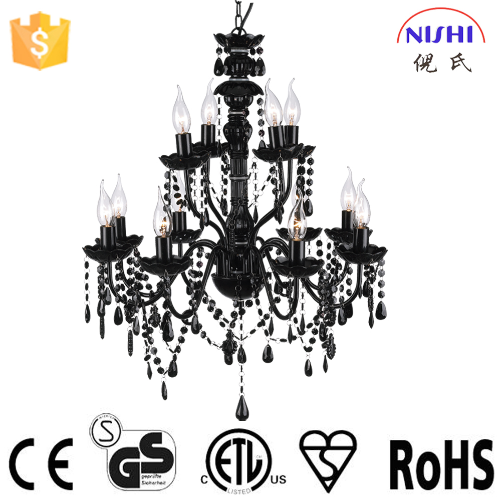 12 lights two layers acrylic decoration crystal chandelier NS-120026W