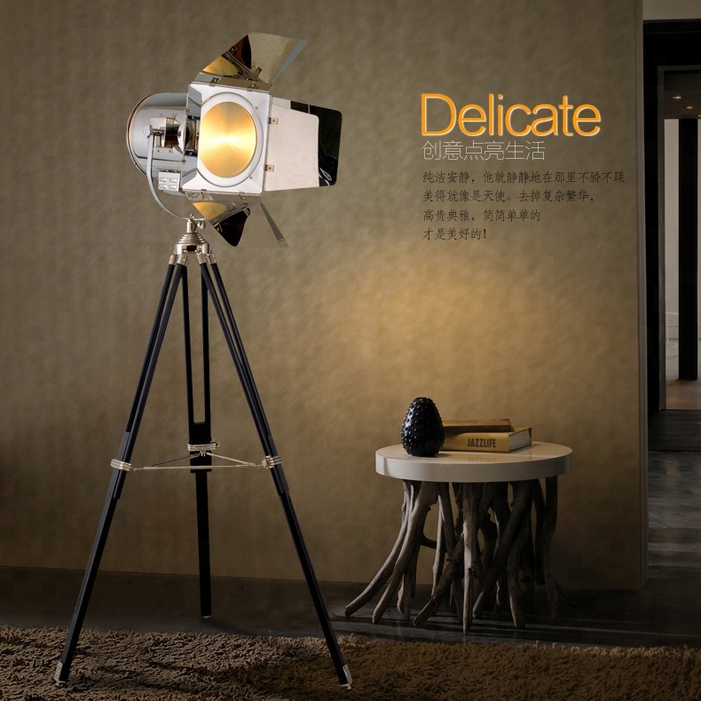 wholesale home bedroom minimalist spot wood tripod vintage floor lamp