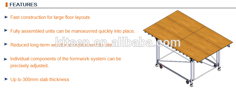 Fast and Efficient Kitsen Flying Form Slab Table Formwork System for Concrete Construction