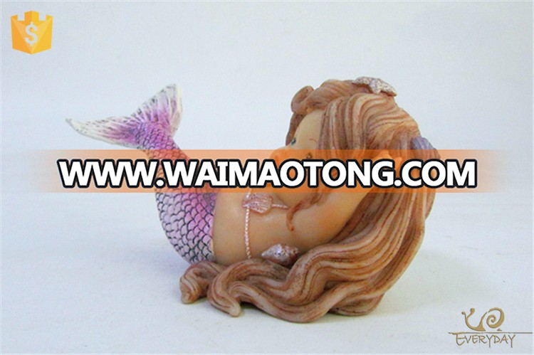 Handpainted Hot Sell Decoration Resin Female Statues Mermaid Figurine for Sale