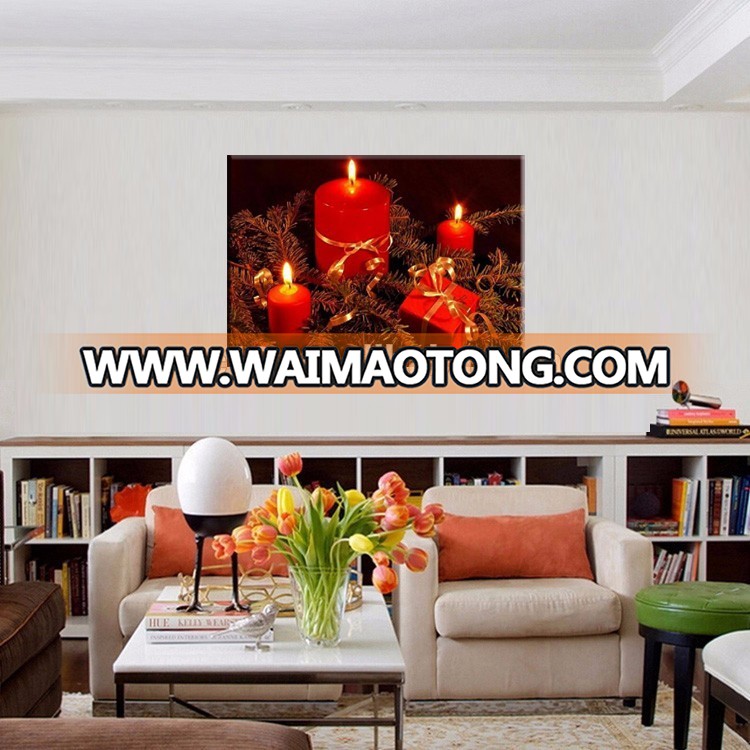 print canvas painting World famous building with led light painting