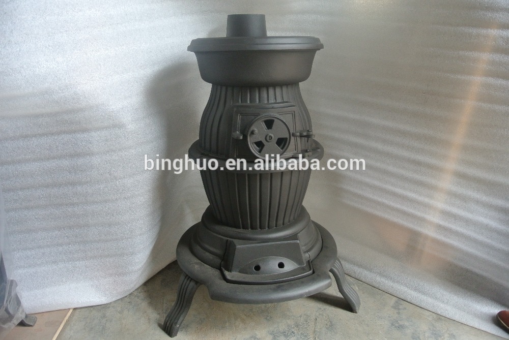 pot belly stove, round cast iron stove , wood and coal fuel stove