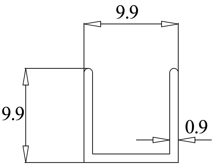 guangdong foshan aluminium open square listello trim for all tiles