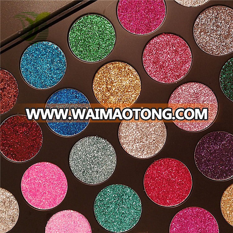 2017 FashionNo animal fat pressed metallic shimmer glitter eyeshadow powder palette private label glitter eyeshadow