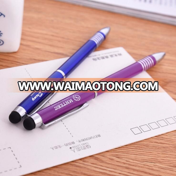 promotional metal stylus advertisement pen touch screen ballpoint pen with touch screen mobile phone head