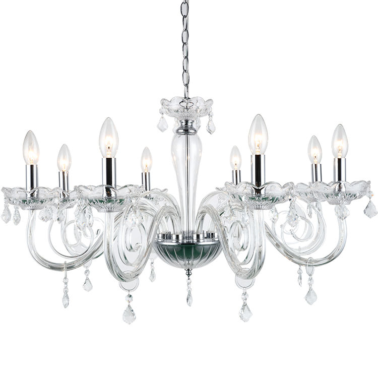 NICE lighting wholesale luxury modern pendant light clear glass metal crystal chandelier