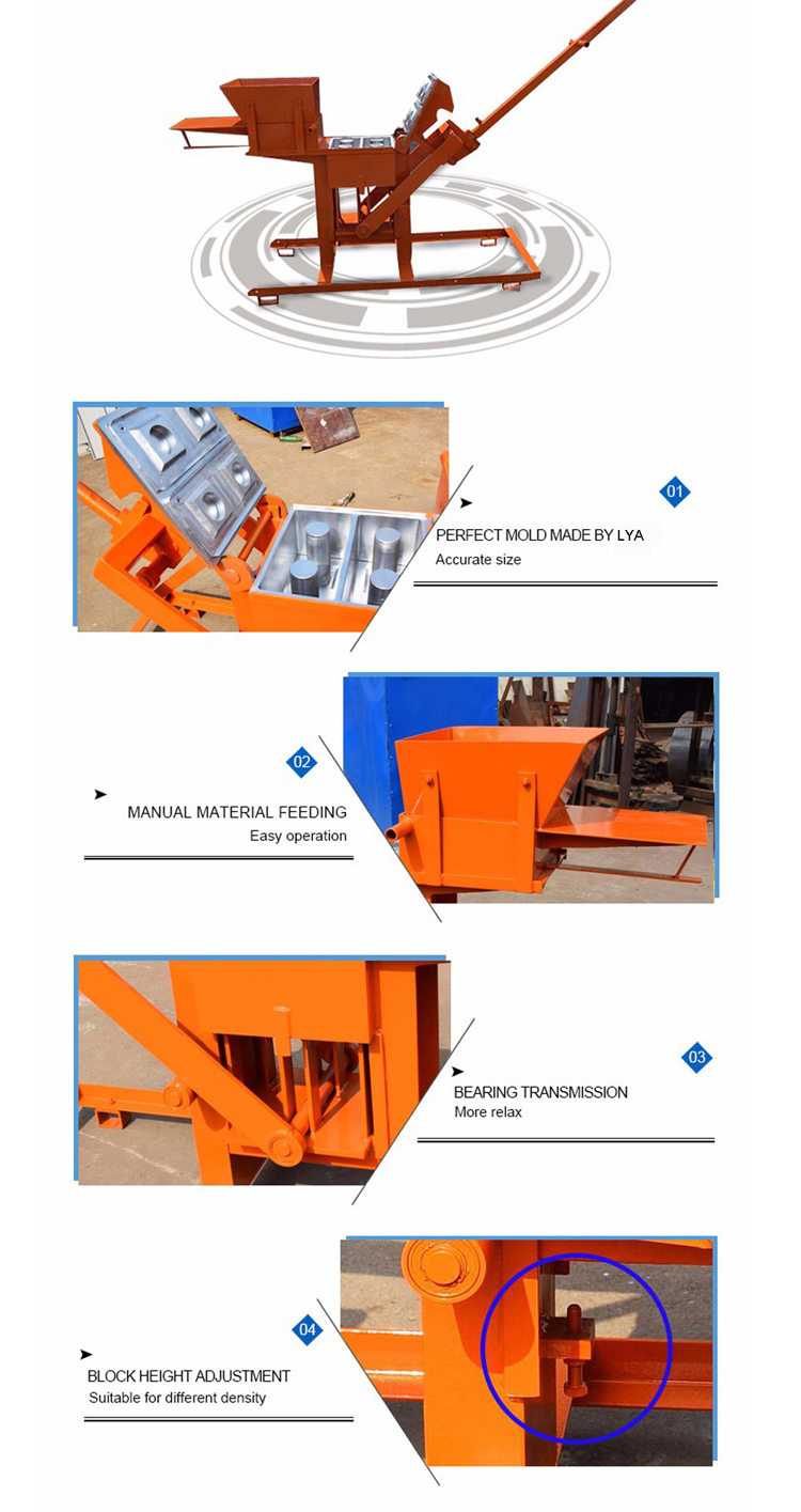 Hot selling manual hand pressused red fly ash clay brick making machine