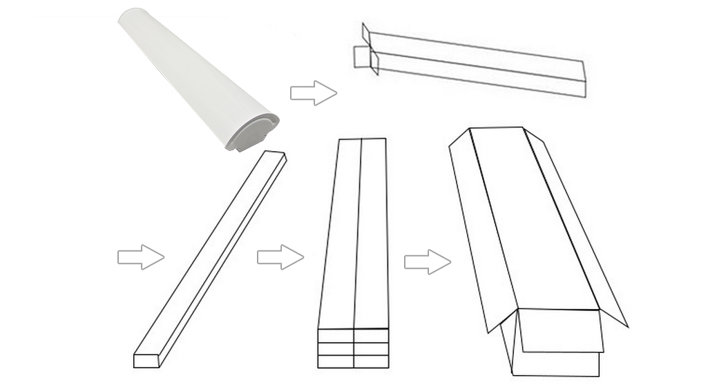 1x4 40w DLC Suspended Ceiling Frosted White Led Wrap Light Fixture