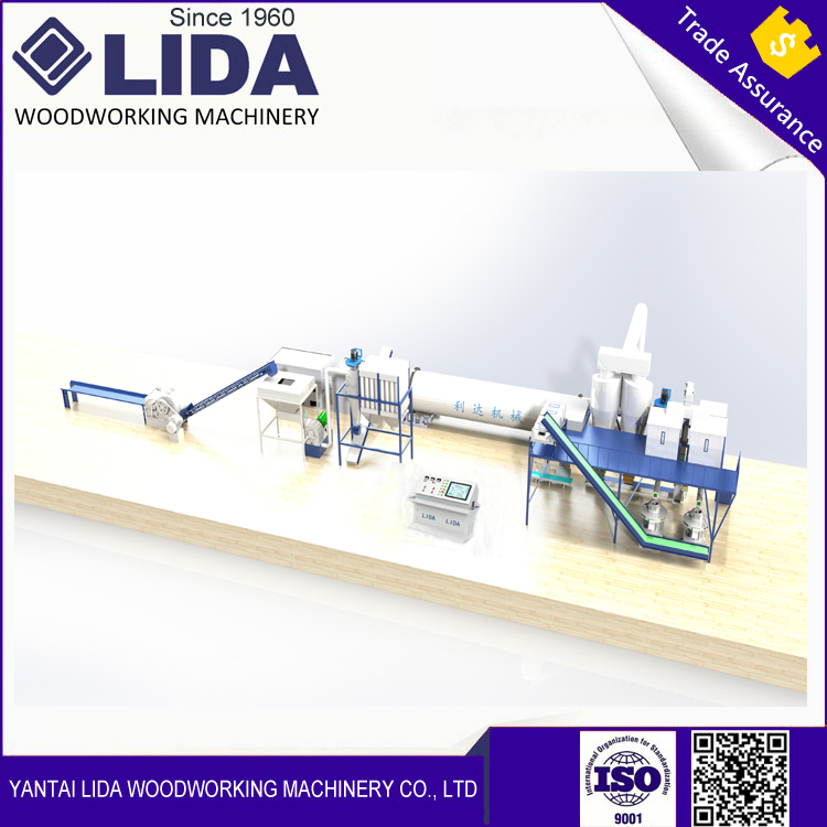 LIDA 2-3T/H Complete biomass wood pellet production line pellet making machine