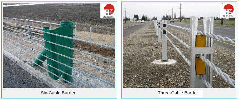 Wire Rope Barrier Flexible Highway Guardrail For Highway Traffic Safety Fence