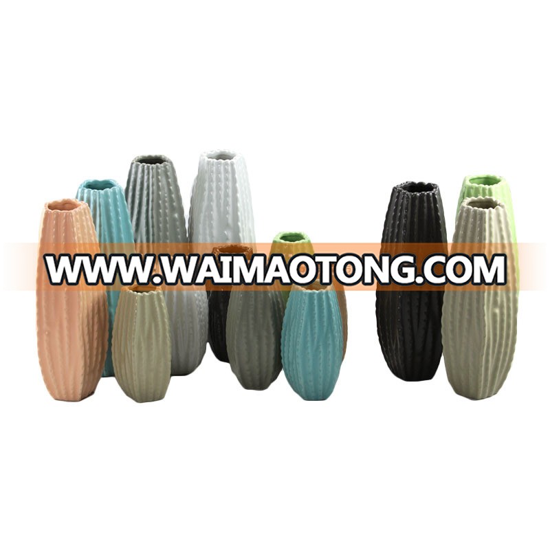 Porcelain vase cheap home decoration use custom ceramic flower vase with different design