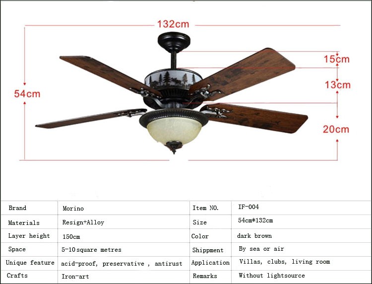 American Country style rechargeable electric led ceiling fan lamp