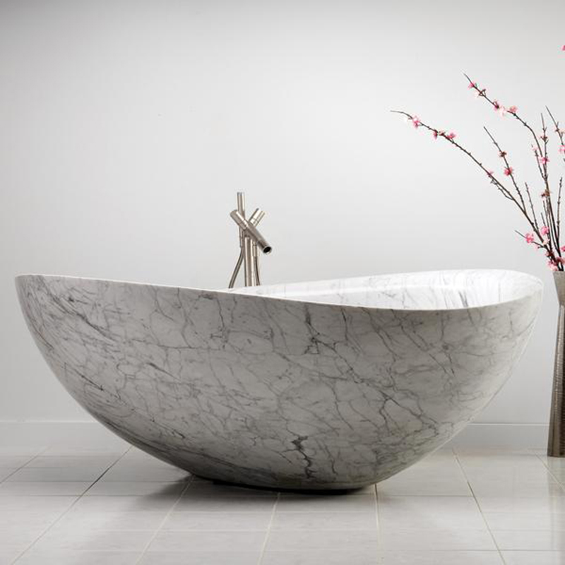 Silver Grey Travertine Bathtub