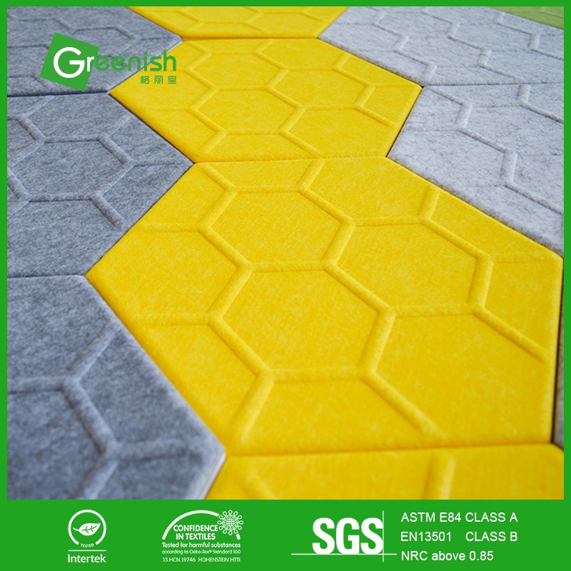 Moldable honeycomb polyester fiber 3d acoustic wall panel