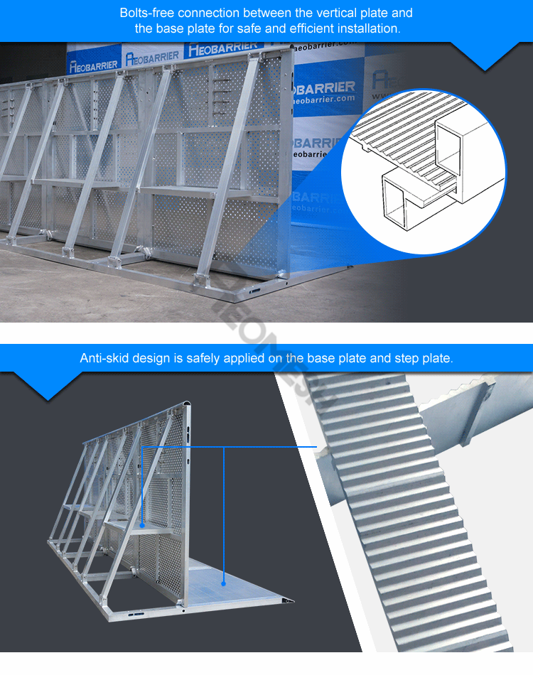 AEOMESH Aluminum Mojo Bariyer Sahne Onu Guvenlik Bariyeri Stage Front of Security Barrier