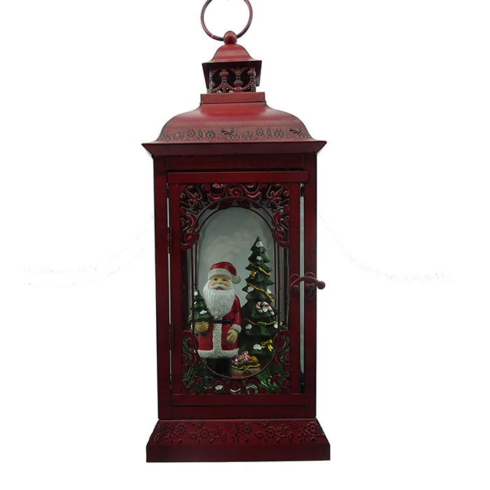 Metal led santa christmas lantern