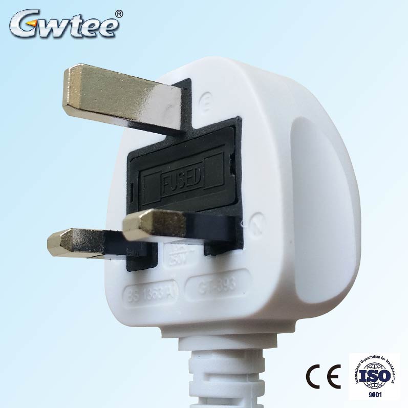 BS 3-Pin Plug CE Approved Fused Extension Cord PLUG