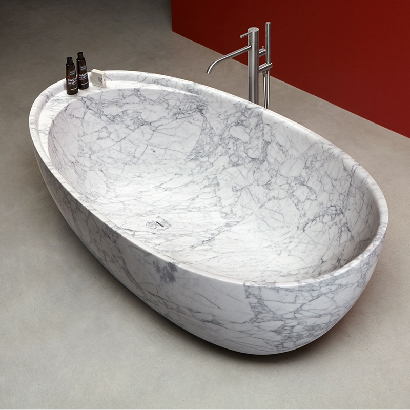 Silver Grey Travertine Bathtub