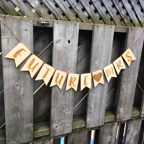 Bridal shower wood banner future mrs banner decoration