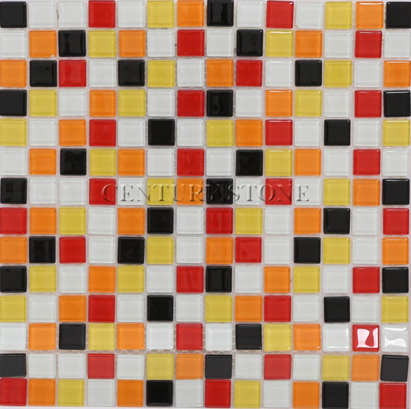 Hot Sale Good Quality Fluorescent Yellow Glass Mosaic Pool Tile