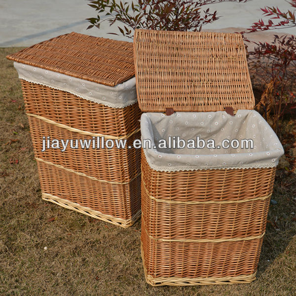 Wholesale empty rattan laundry basket from manufacturer with liner