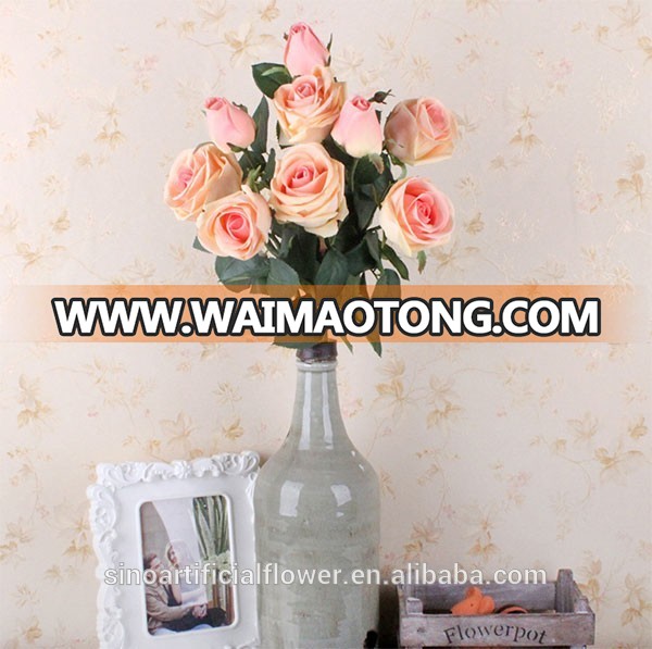 Wholesale real touch artificial flower silk rose for wedding