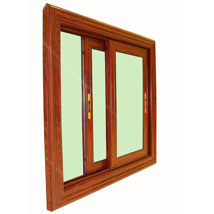 Top supplier new design 2 tracks 1.4mm double tinted glass aluminium sliding window