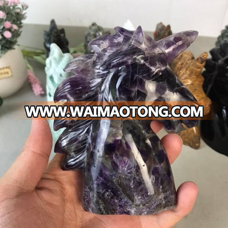 wholesale customized quartz crystal unicorn carvings hand carved