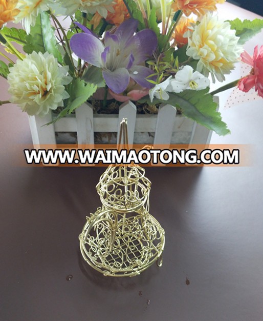 Customized iron golden teapot candle holder for wedding favors