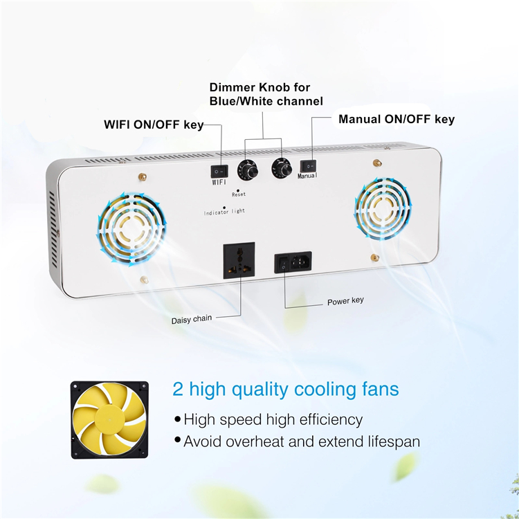 2019 Wifi remote control smart full spectrum 169w coral reef growing cob led aquarium light