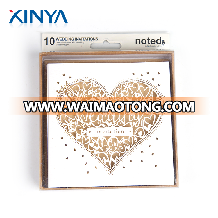 XINYA Trade Assurance Custom Design Personalized Luxury Laser Cut Wedding Invitation Card