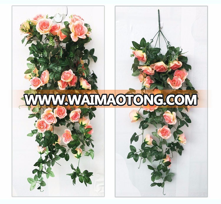 Artificial wall hanging flower hanging basket flower decorative roses flowers vine