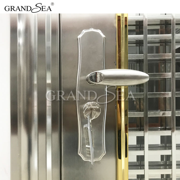 Latest Design Entry Security Solid Stainless Steel Door Foshan Factory