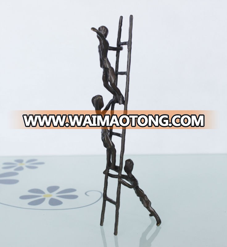 small bronze children playing sculptures for home decor